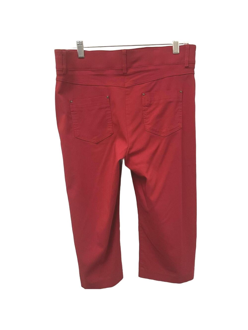89th and Madison Women's Size 10 Red Cropped Capris Pants Stretch - Picture 5 of 8
